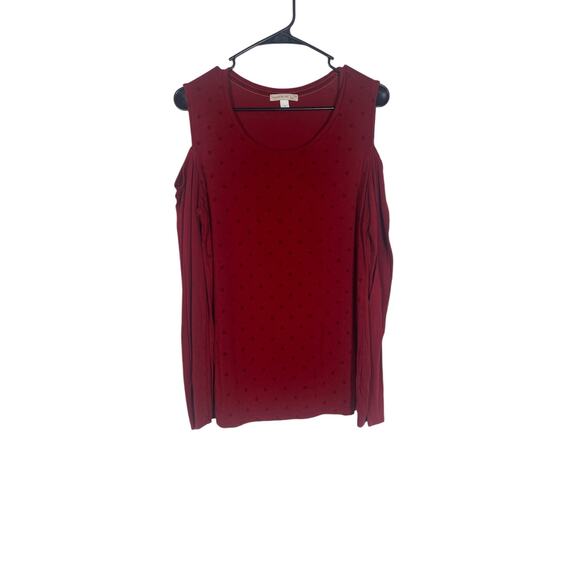 Women's Westport 1962 Red Open Should Long Sleeve Polka dot Top size Medium - Picture 1 of 6